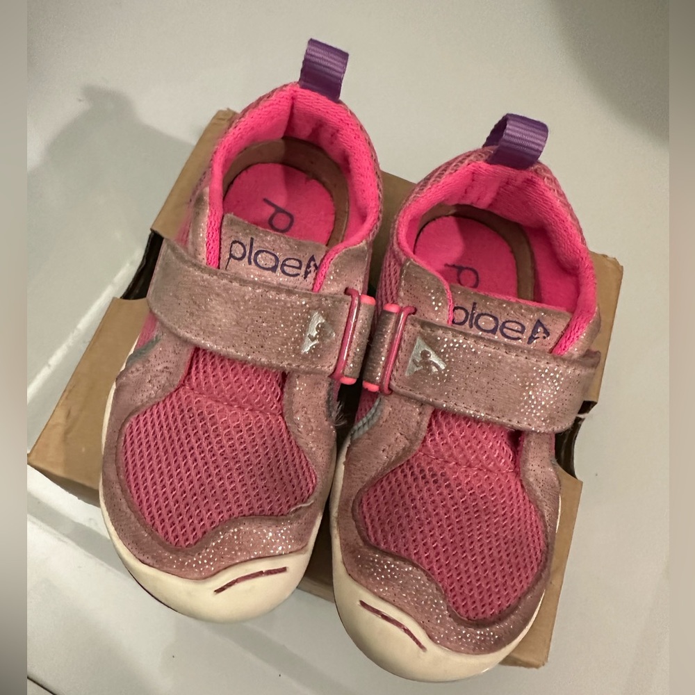 PLAE Ty Sneakers Navy Gray steel 102021-404 toddler Strap size US7